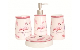 Nordic Flamingo printing ceramic bathroom suit